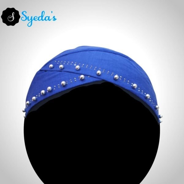 Fancy Silver Pearls Underscarf Hijab Cap - Image 3