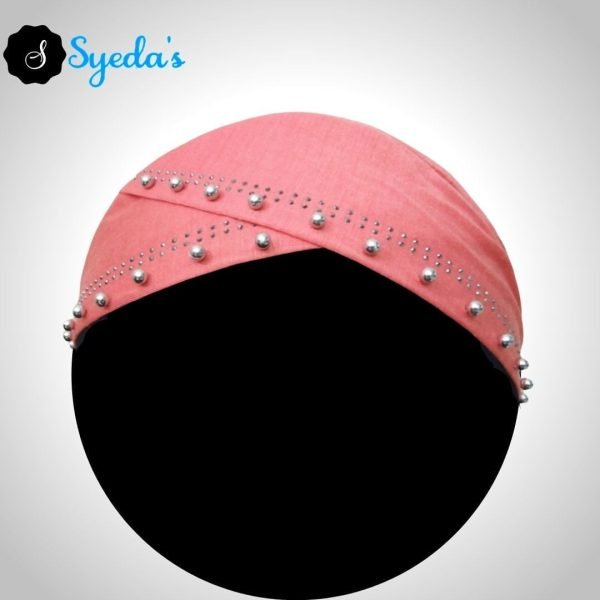 Fancy Silver Pearls Underscarf Hijab Cap - Image 10