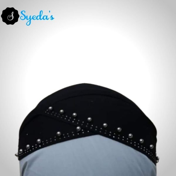 Fancy Silver Pearls Underscarf Hijab Cap - Image 9