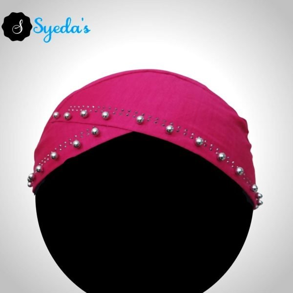 Fancy Silver Pearls Underscarf Hijab Cap - Image 8