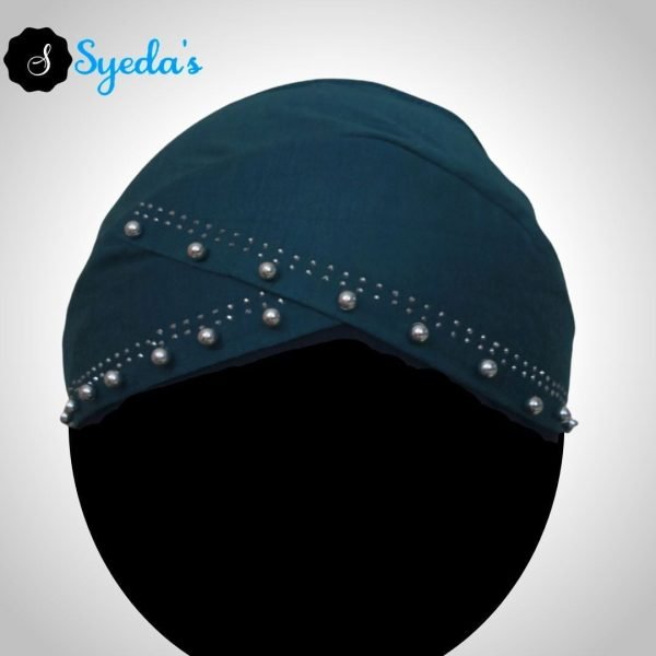 Fancy Silver Pearls Underscarf Hijab Cap