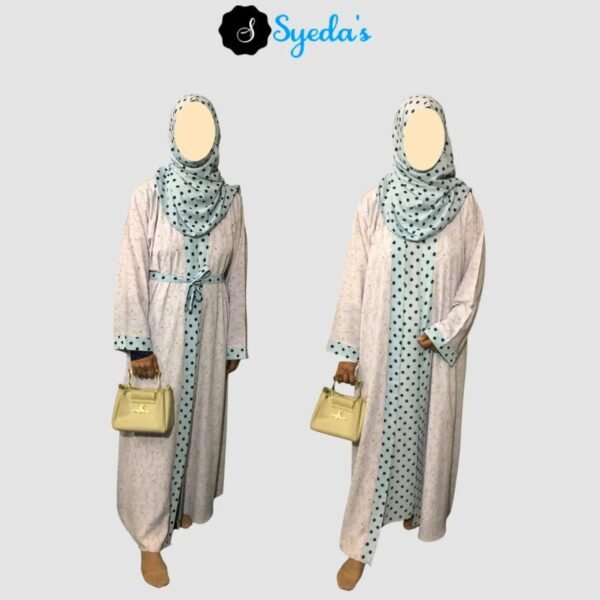 Double Layered Bi-Color Abaya - Image 2